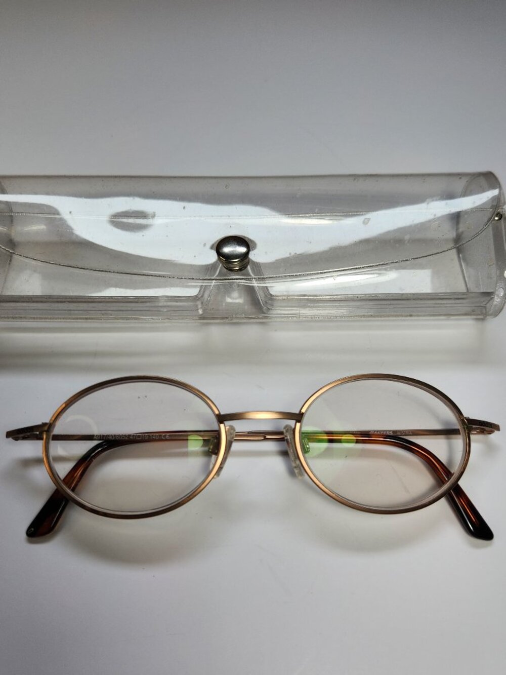 Vintage Adidas Masters Gold Metal Oval Eyeglass Replacement Frame Austria
